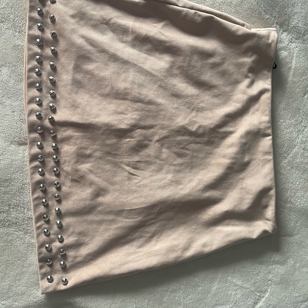 Forever 21 Cream Studded Mini Skirt